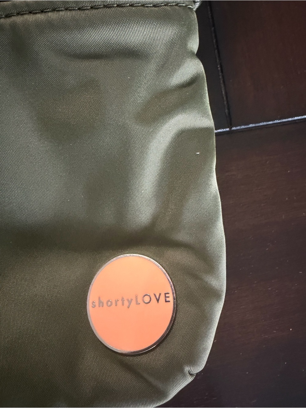 Olive Green Messenger Crossbody Bag with Pink Interior - Picture 4 of 4